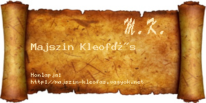 Majszin Kleofás névjegykártya